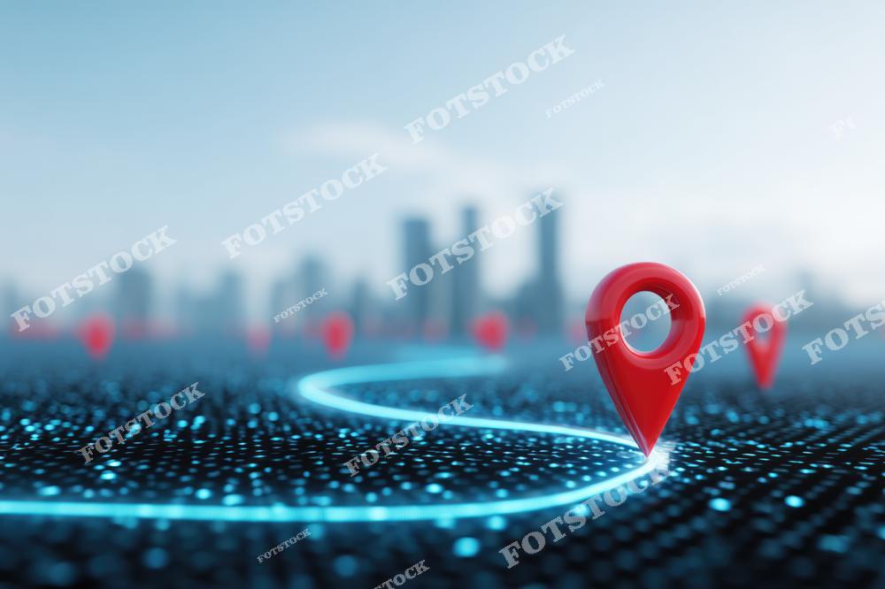 навигационные технологии, GPS, локация, карта, маршрут, отслеживание, логистика, доставка, город, метка, навигация, транспорт, мобильность, геолокация, урбанистика, умный город, сеть, данные, цифровой, приложение, путешествие, направление, пункт назначения, картография, сервис, технологии, красный, синий, 3D, концепт