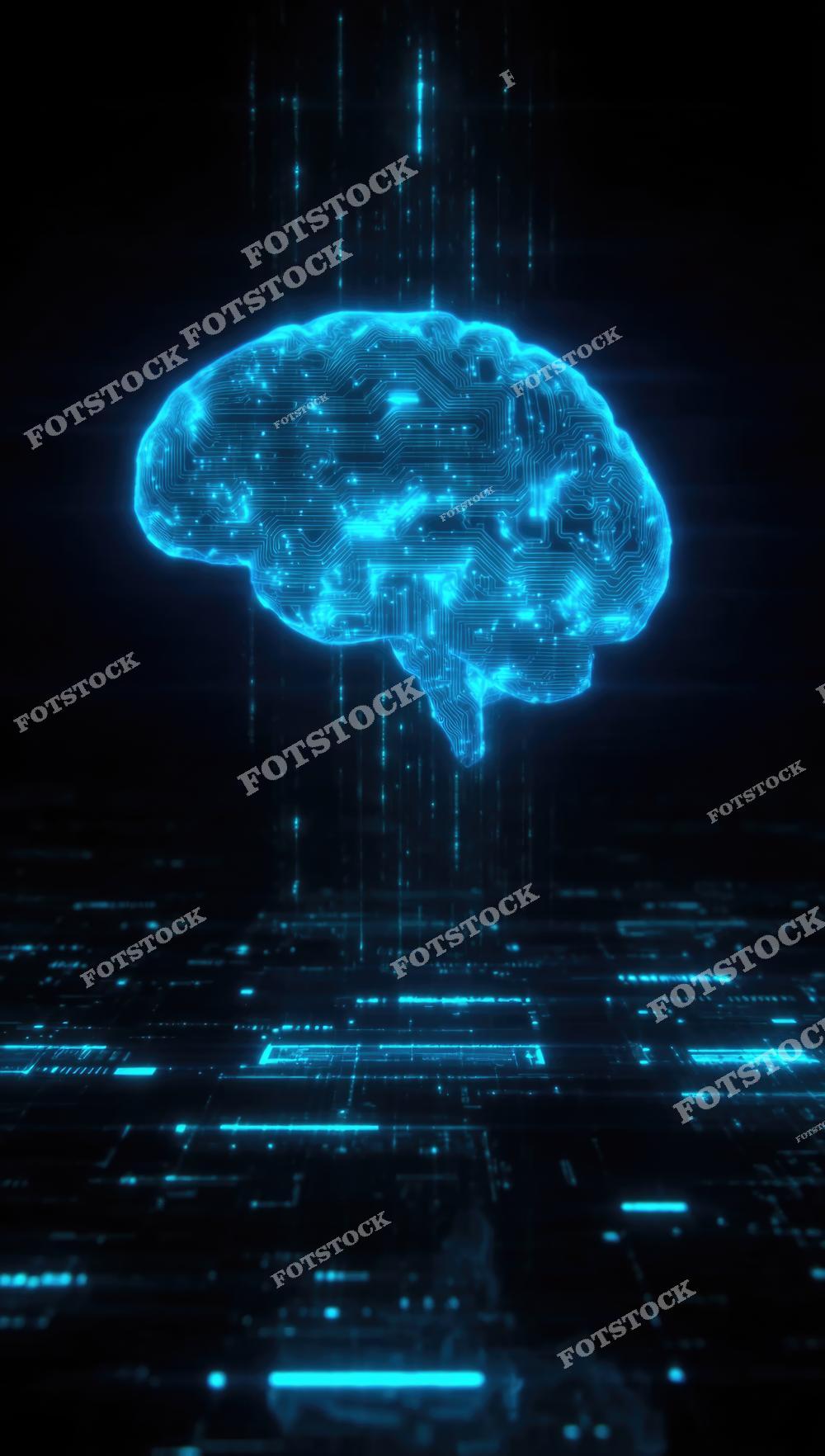 искусственный интеллект, AI, мозг, нейронная сеть, машинное обучение, данные, схема, цифровой, вычисления, технологии, алгоритм, автоматизация, интеллект, кибер, сеть, процессор, инновации, глубокое обучение, виртуальный, интерфейс, синий, свечение, голограмма, поток данных, ПО, аналитика, 3D, рендер, концепт, будущее