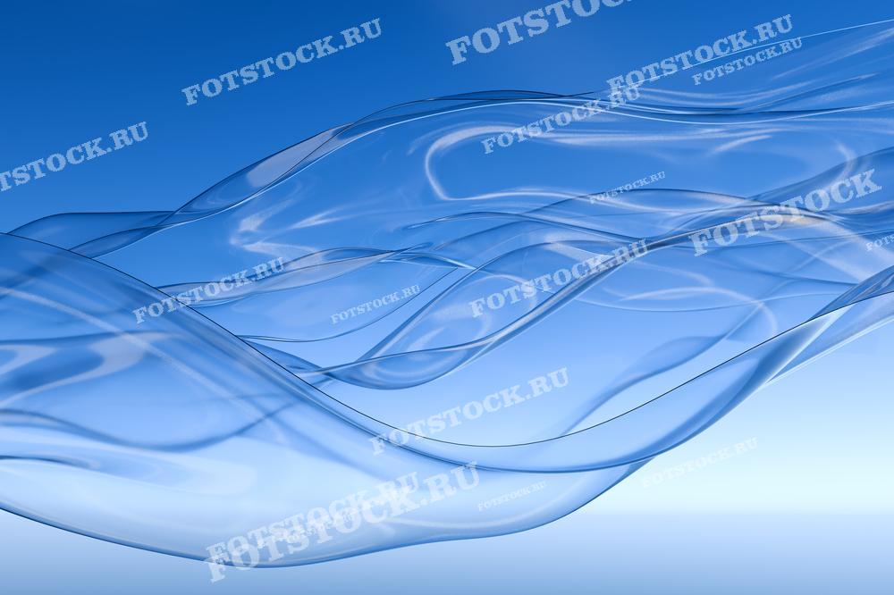 На изображении показаны плавные, абстрактные голубые волны на фоне чистого синего неба. Фотография передает ощущение легкости, воздушного потока и свободы, что может ассоциироваться с природой и свежим воздухом.